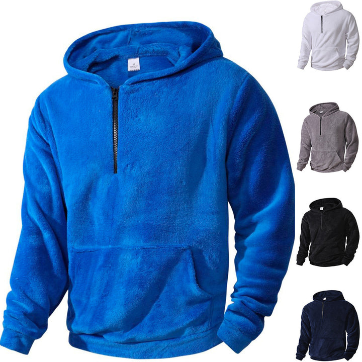 Herren Fleece-Hoodie mit innovativem halblangem Reißverschluss Echoarchiv