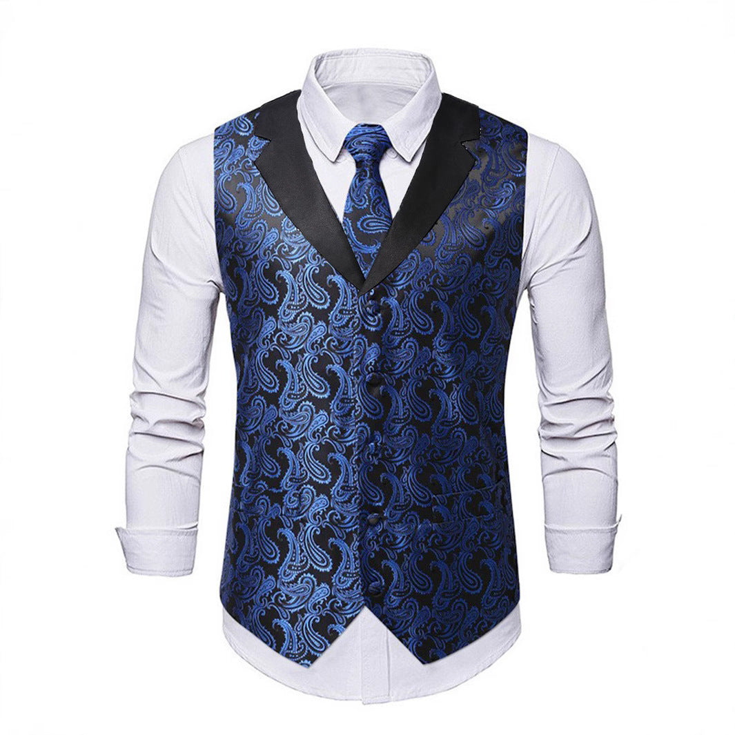 Herren elegante Satin-Weste mit Paisleymuster Echoarchiv