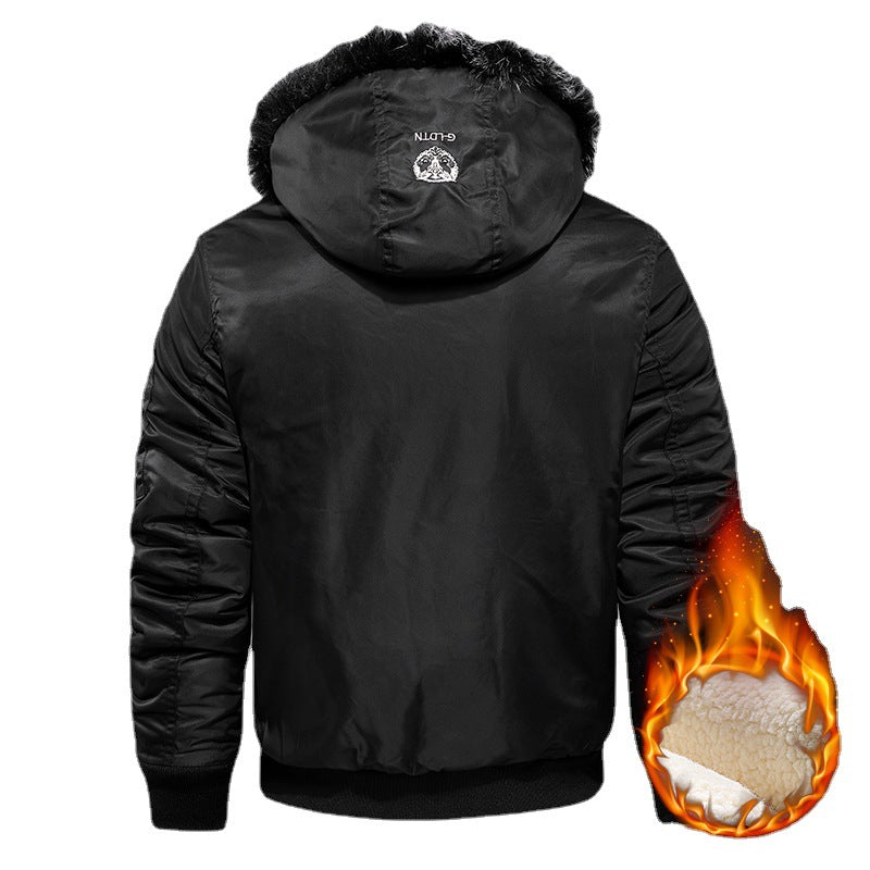 Herren Isolierter Field‑Bomber mit Kunstfellkapuze und Sherpa‑Innenfutter – Brevano