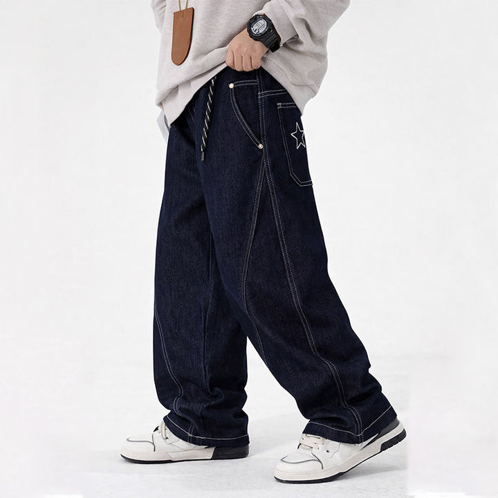 Unisex weite Jeans mit einzigartigem Schriftzug Echo Archiv