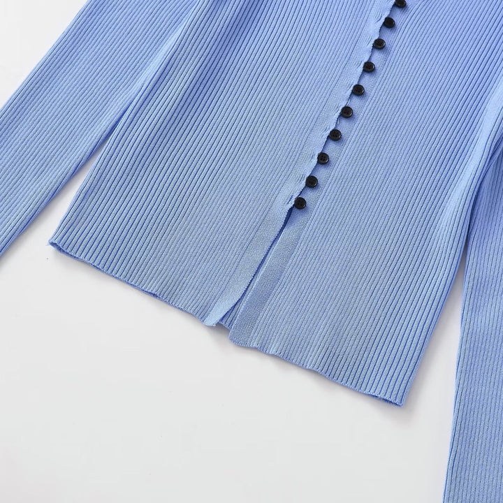 Damen Strickcardigan mit Rippenstruktur und Polokragen Echo Archiv