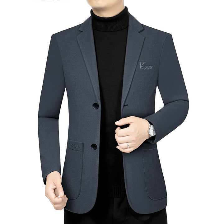 Herren Modernes Einreihiges City-Blazer mit aufgesetzten Taschen und leichter Halbfütterung – Tianoro