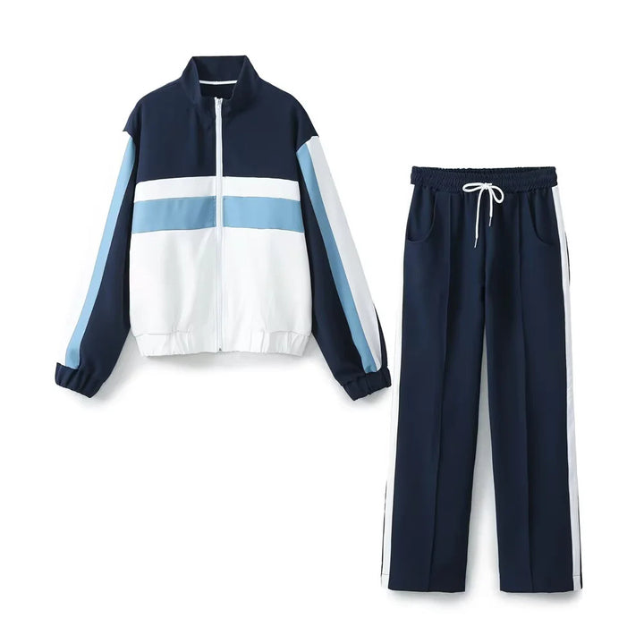 Damen lässige Trackpants mit geradem Bein elastischem Komfortbund Tunnelzug und seitlichen Kontraststreifen – Avélisse