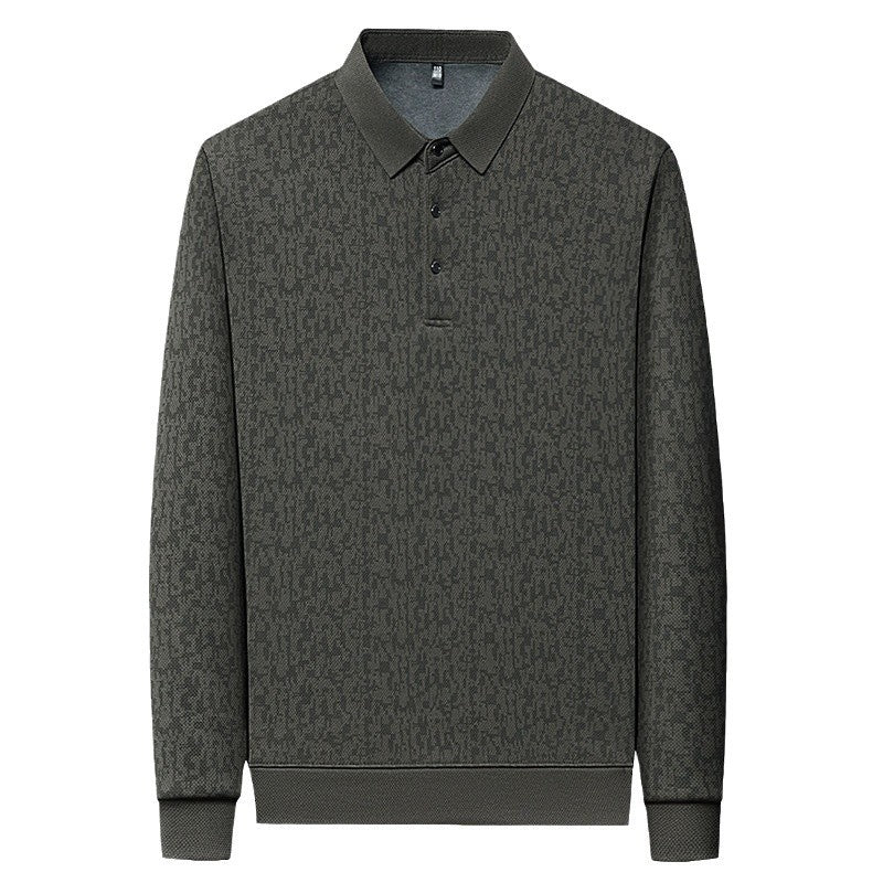 Herren Langarm Poloshirt mit strukturiertem Design und feuchtigkeitsregulierendem Stoff Echoarchiv