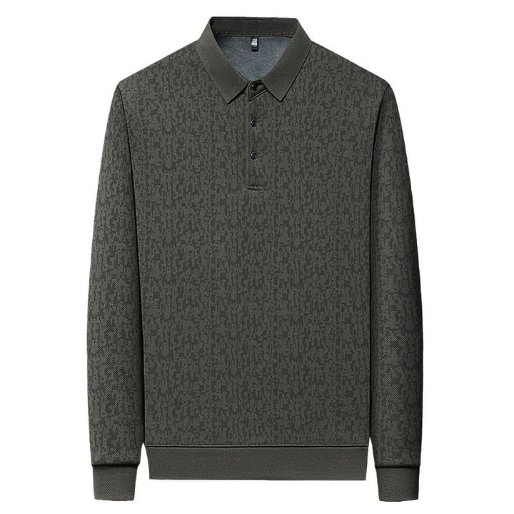 Herren Langarm Poloshirt mit strukturiertem Design und feuchtigkeitsregulierendem Stoff Echoarchiv