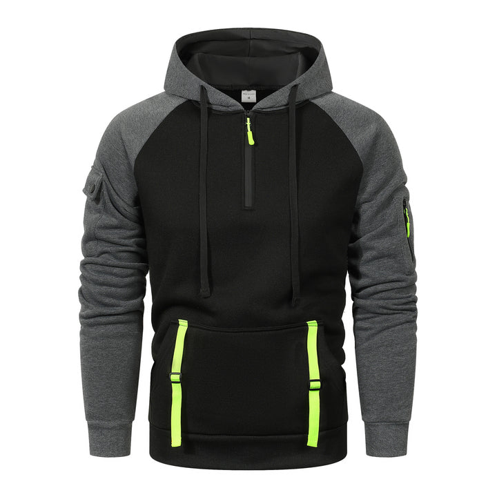 Herren Sportlicher Kapuzenpullover mit halbem Reißverschluss und praktischen Taschen Echoarchiv
