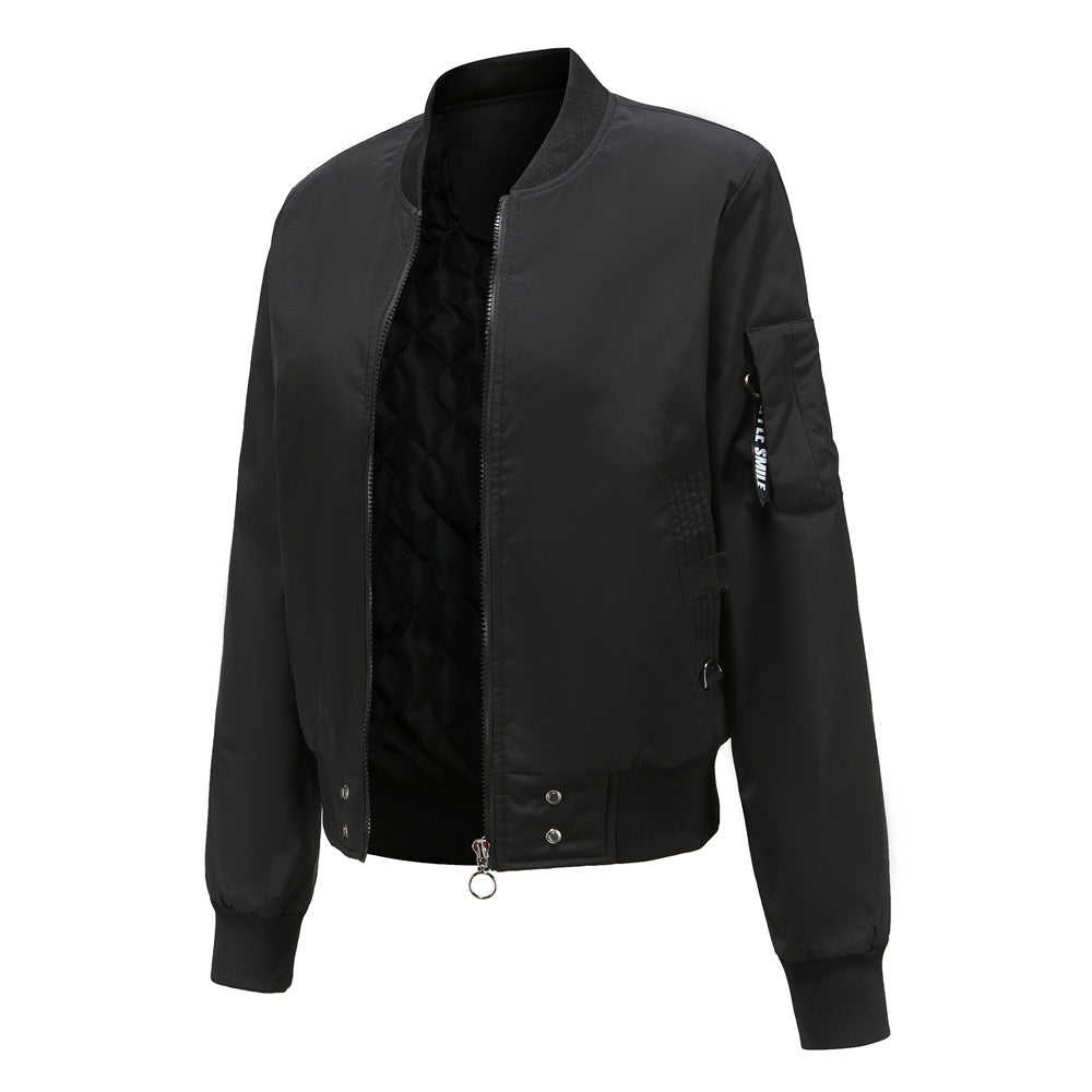 Damen nan leichte Bomberjacke mit Ringreißverschluss, Ärmel-Tasche und taillierter Silhouette Echo Archiv