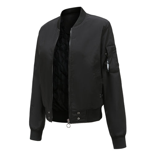 Damen nan leichte Bomberjacke mit Ringreißverschluss, Ärmel-Tasche und taillierter Silhouette Echo Archiv