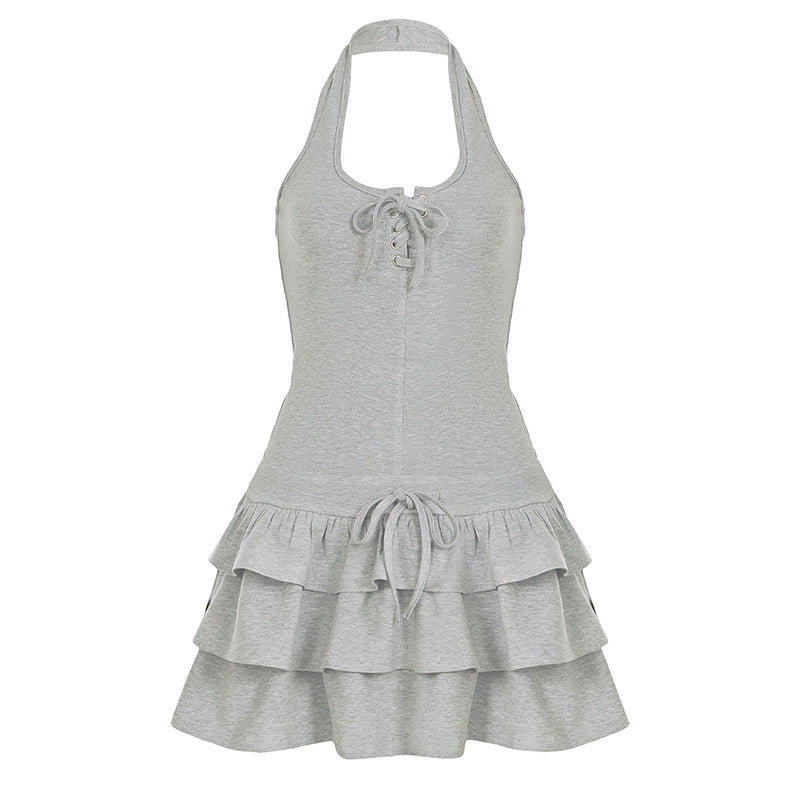 Damen sportliches Sommerkleid mit Rüschendesign und raffinierter Schnürung Echo Archiv