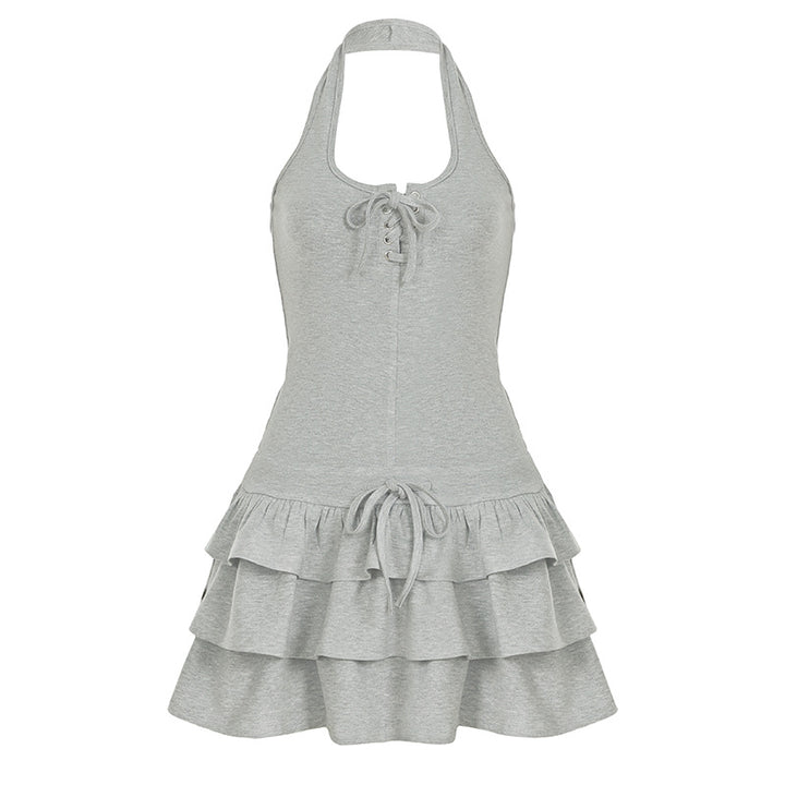 Damen sportliches Sommerkleid mit Rüschendesign und raffinierter Schnürung Echo Archiv