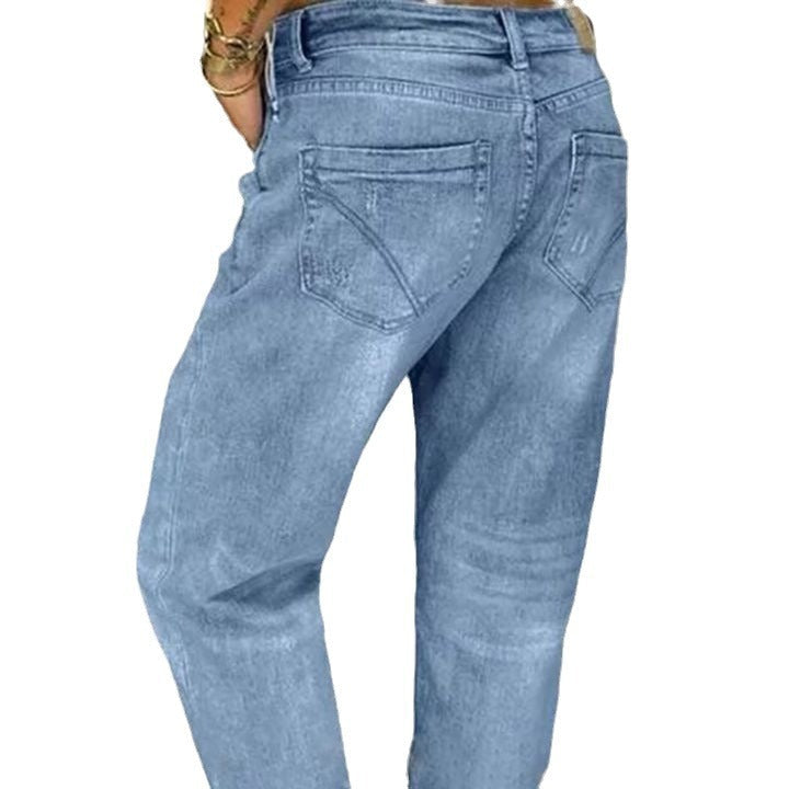 Damen Boyfriend JEchoarchivns mit Knopfleiste und distressed Effekten Echoarchiv