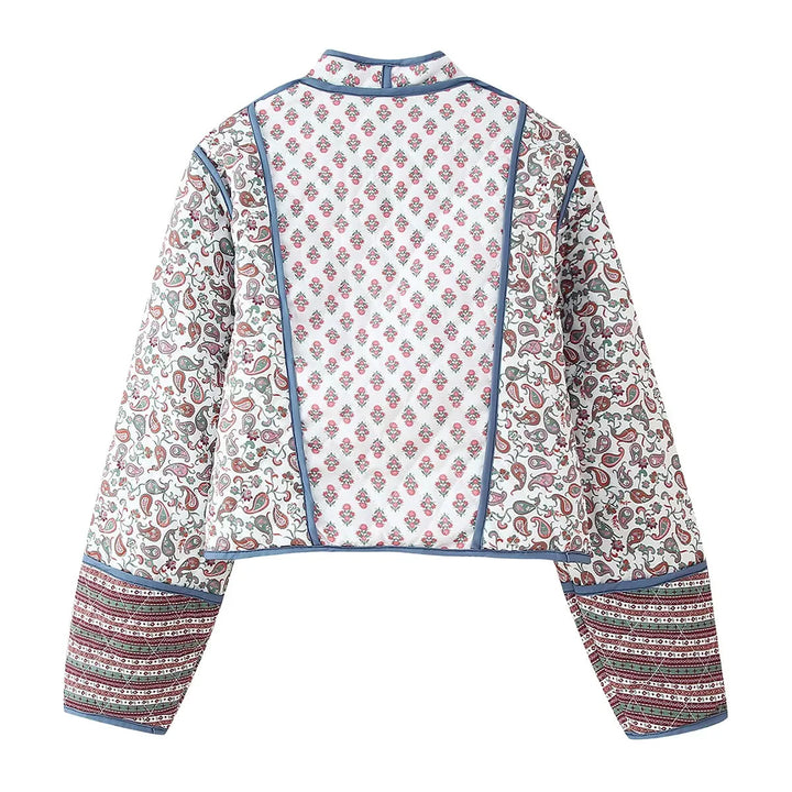 Damen nan wendbare Patchwork Steppjacke im Kimono‑Style mit kontrastärmeln Echo Archiv