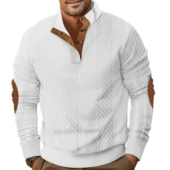 Herren modischer Strickpullover mit modernem Knopfdesign und strukturiertem Gewebe Echoarchiv