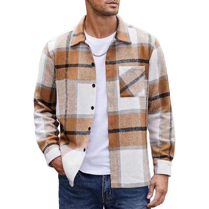 Herren nan oversized kariertes Flanellhemd mit Brusttasche und klassischem Knopfverschluss Echo Archiv