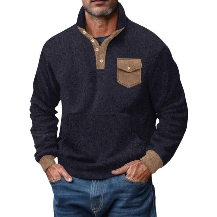 Herren lässiger Pullover mit funktionaler Brusttasche Echoarchiv