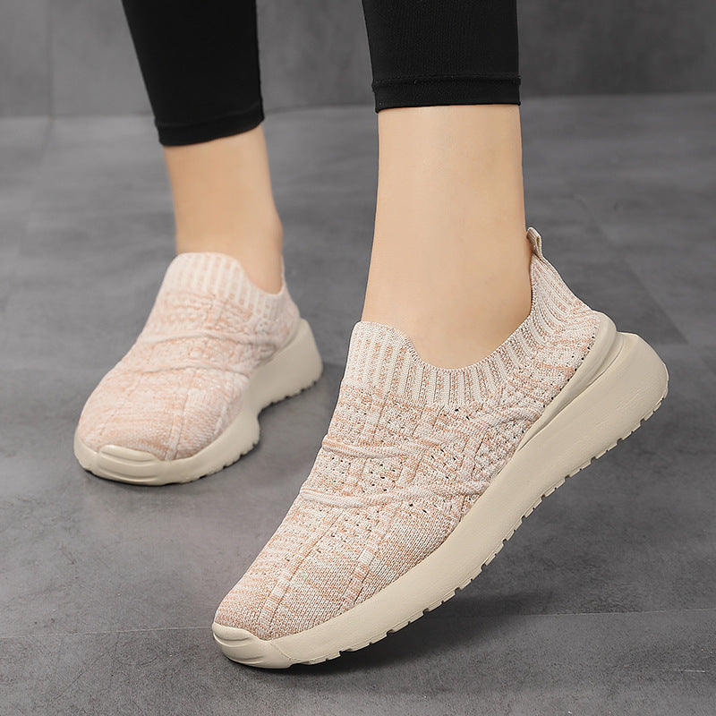 Damen nan sockenähnlicher Komfort-Slipper mit strukturiertem Strickobermaterial und gedämpfter EVA-Keilsohle Echo Archiv