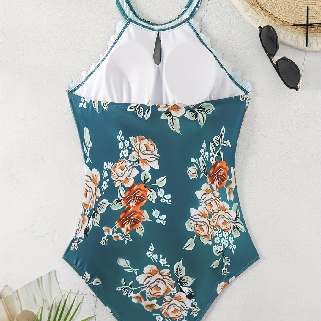 Damen Einteiliger Badeanzug mit elegantem Schnitt und floralem Design Echo Archiv