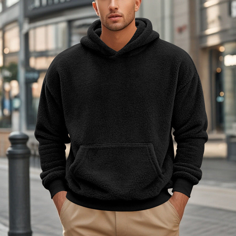Herren übergroßer Fleece-Hoodie mit Kängurutasche und gemütlichem Schnitt Echoarchiv