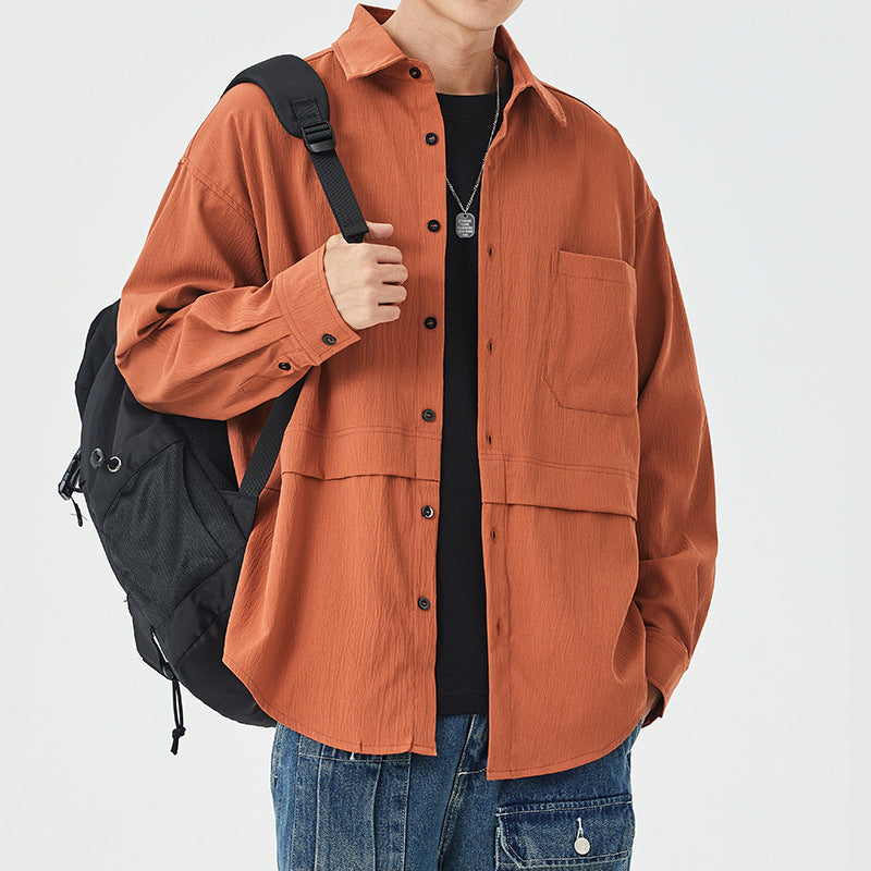 Herren lässige Hemdjacke mit praktischen Taschen Echoarchiv