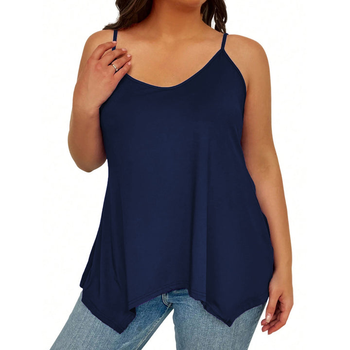 Damen lässiges Spaghetti-Träger Top mit asymmetrischem Saum Echo Archiv