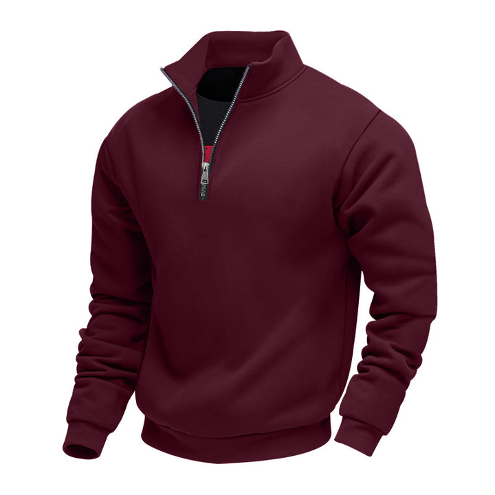 Herren sportlicher Sweatshirt mit modernem Stehkragen und Reißverschluss Echoarchiv