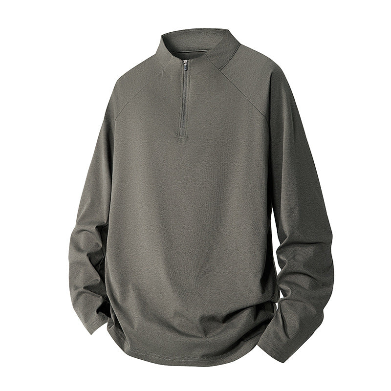 Herren Minimalistisches Halbzip-Sweatshirt mit technischem Jersey und verlängertem Saum Echo Archiv