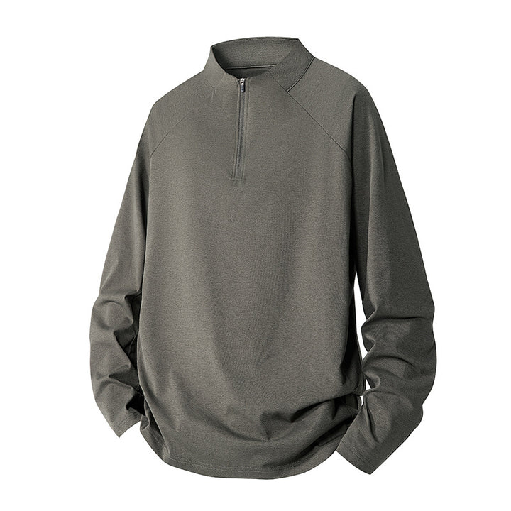 Herren Minimalistisches Halbzip-Sweatshirt mit technischem Jersey und verlängertem Saum Echo Archiv
