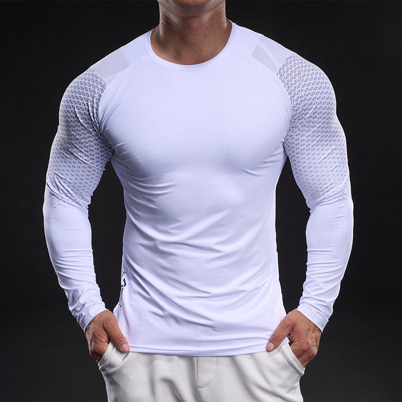 Herren sportliches Langarm-Funktionsshirt mit atmungsaktivem Mesh-Einsatz Echoarchiv