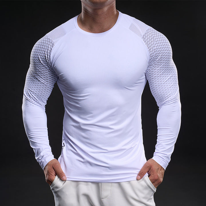 Herren sportliches Langarm-Funktionsshirt mit atmungsaktivem Mesh-Einsatz Echoarchiv