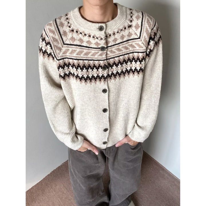Herren Grobstrick Pullover mit geometrischem Muster Echoarchiv