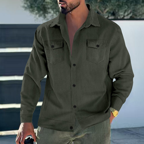Herren Cordjacke mit praktischen Brusttaschen und strukturiertem Design Echoarchiv