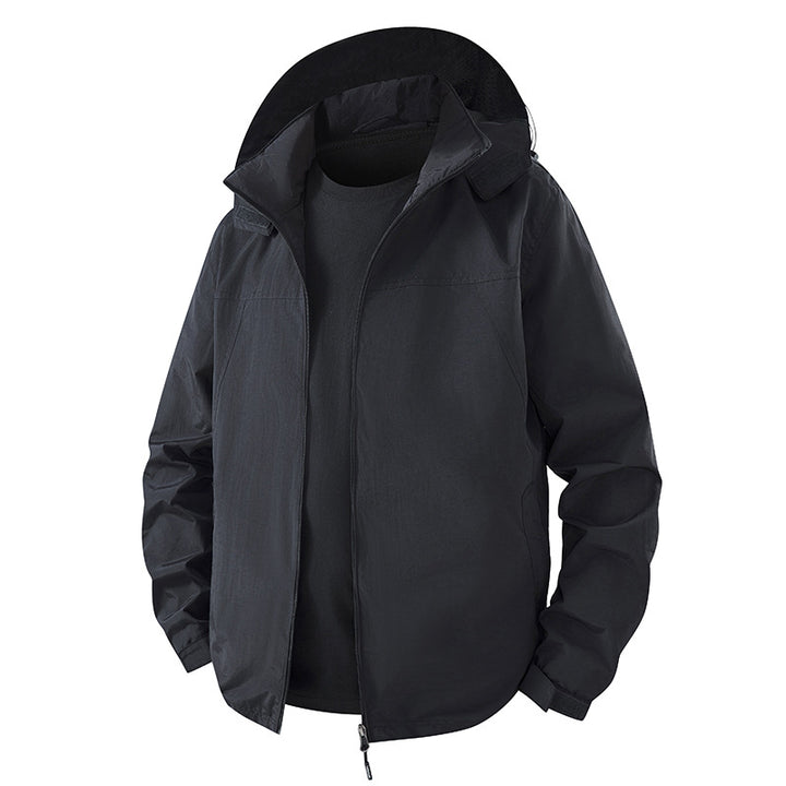 Herren Leichte wasserabweisende Kapuzen‑Shelljacke mit atmungsaktivem Meshfutter und verstellbarem Saum Echo Archiv