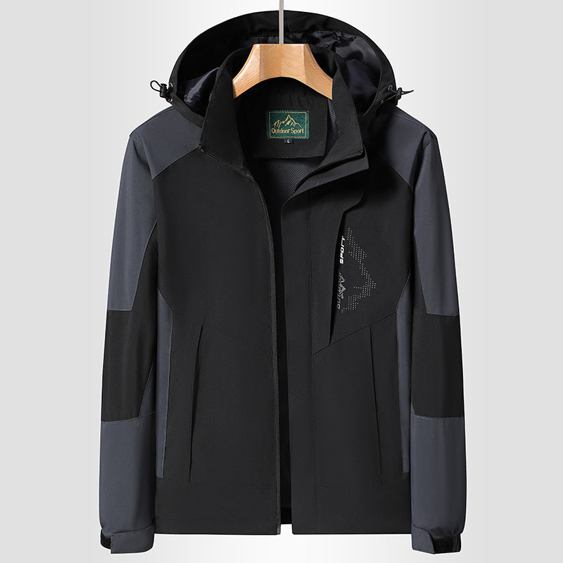 Damen Softshell‑Trekkingjacke mit atmungsaktiver Membran, verstellbarer Kapuze und Colorblock-Design Echoarchiv