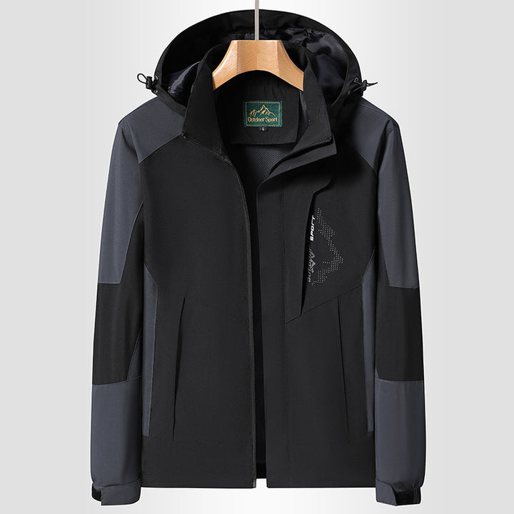 Damen Softshell‑Trekkingjacke mit atmungsaktiver Membran, verstellbarer Kapuze und Colorblock-Design Echoarchiv