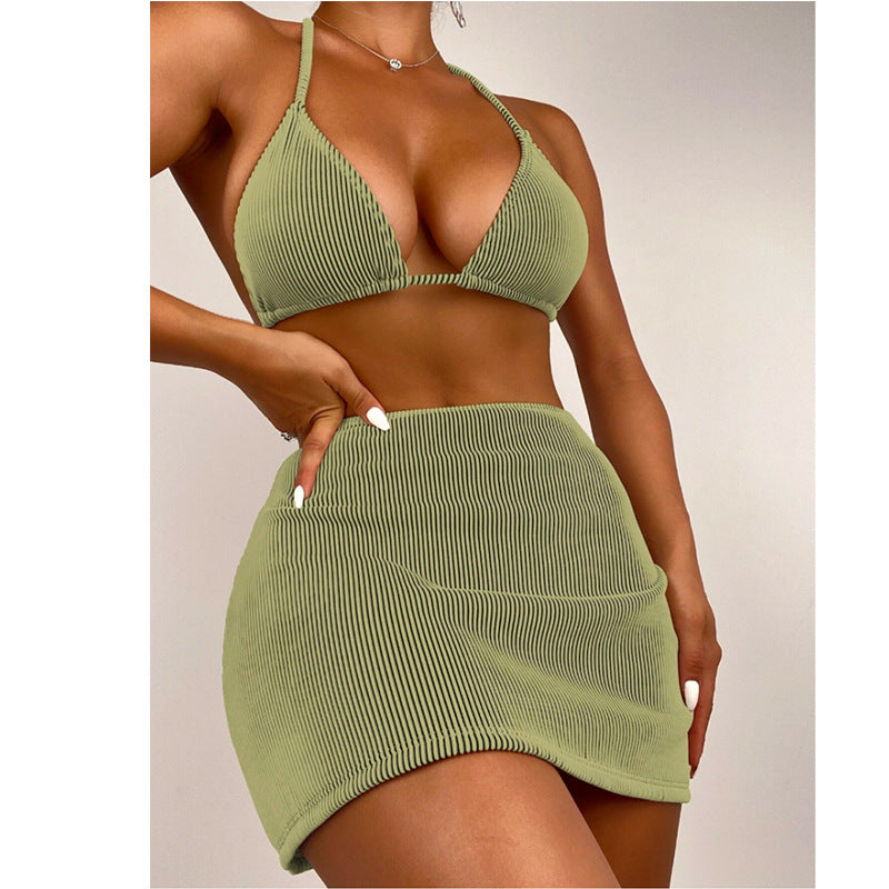 Damen Bikini-Set mit voluminösem Rock und schicker Raffung Echo Archiv