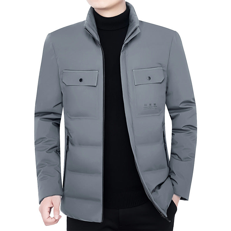 Herren Thermisch gepolsterte Cityjacke mit Stehkragen und Brustklappen – Taviero
