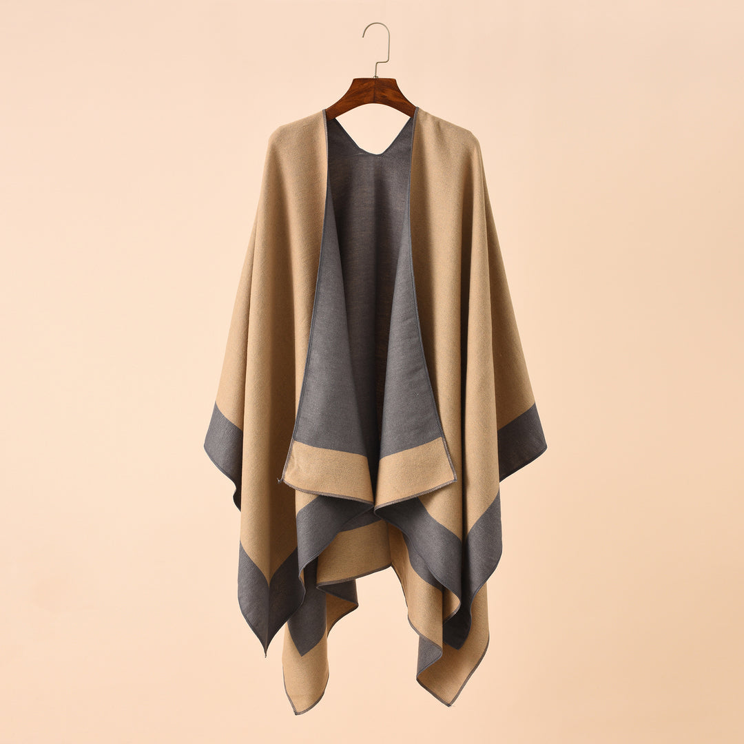 Damen Wendeponcho aus feiner Kaschmir-Mischung – Avérine
