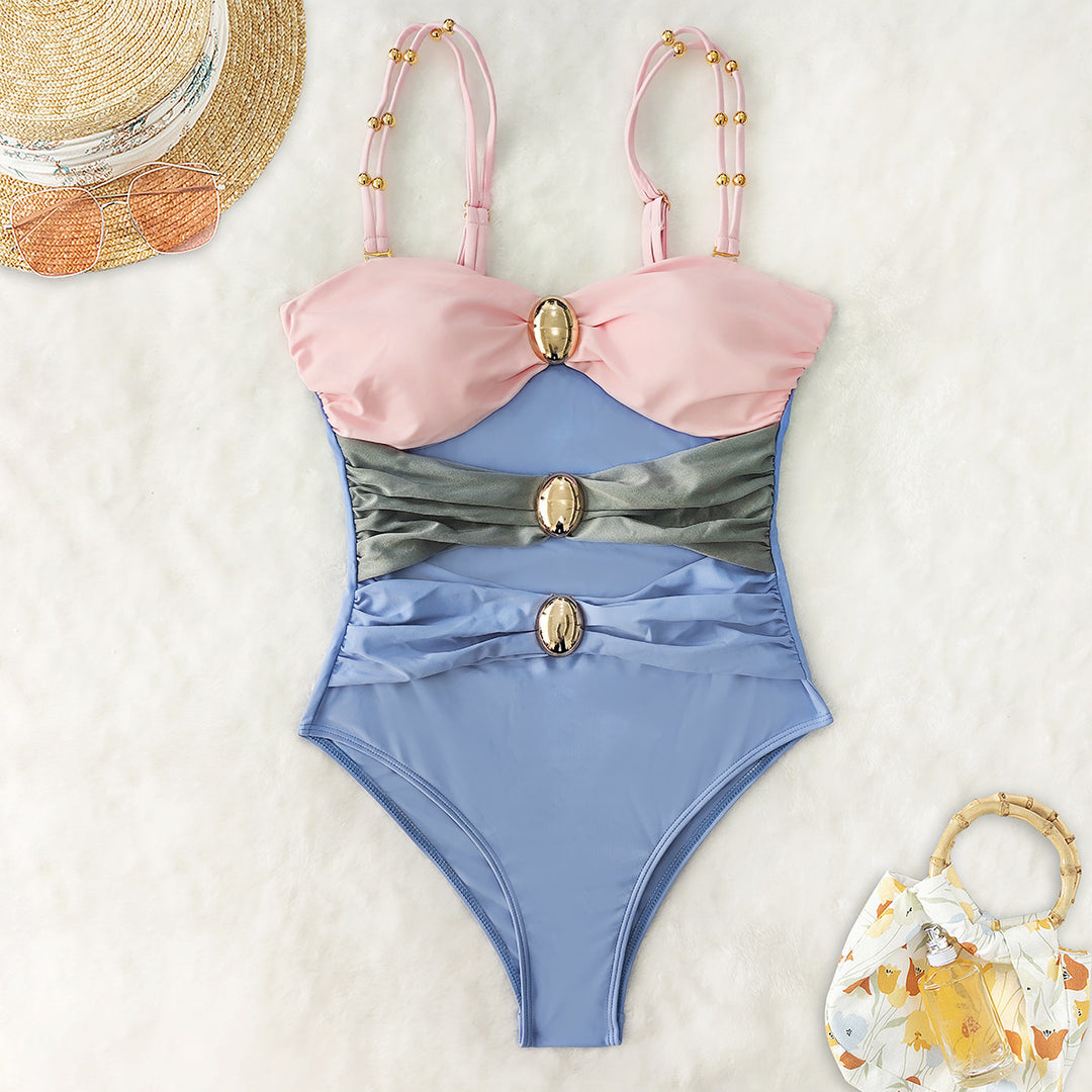 Damen Einteiler-Badeanzug mit raffinierten Cut-Outs und dekorativen Metallakzenten Echo Archiv