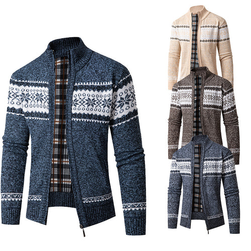 Herren Strickjacke mit hohem Kragen und modernem Zipper Echoarchiv