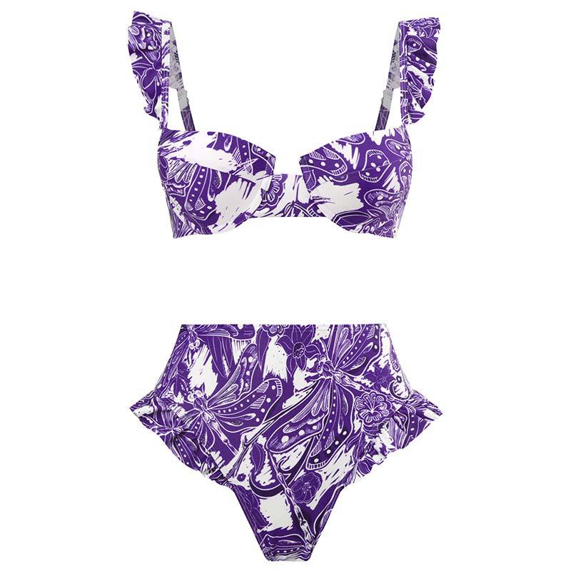 Damen Maxirock mit floralem Muster und elastischem Bund – Valéora