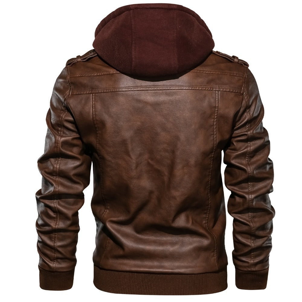 Herren Lederjacke mit Hoodie Echo Archiv