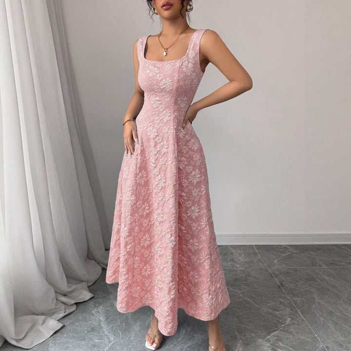 Damen Elegantes Maxikleid mit floralem Design und Quadrat-Ausschnitt Echo Archiv
