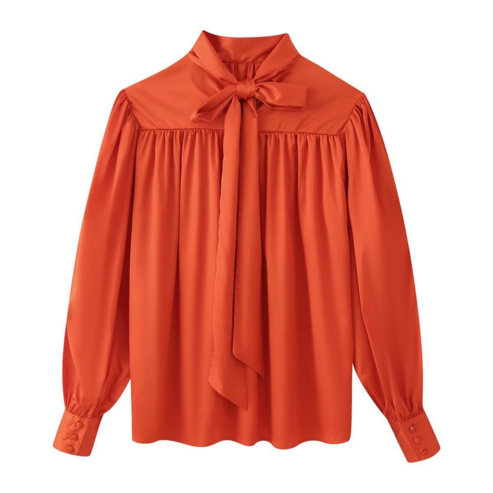 Damen Elegante Bluse mit Rückenfalten und Ballonärmeln Echo Archiv