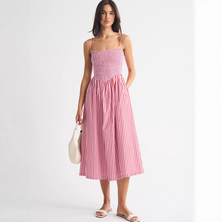 Damen Maxikleid mit floralem Design und elastischem Bund Echo Archiv