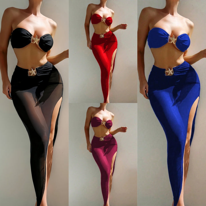 Damen Bandeau-Bikini mit eleganten Schnürdetails und hohem Beinausschnitt Echo Archiv