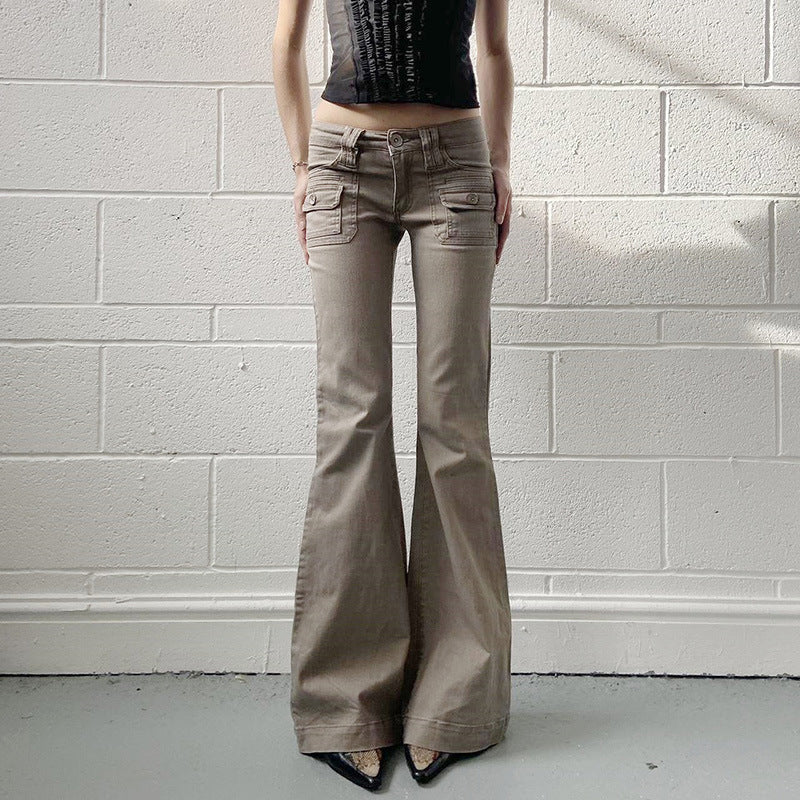 Damen Flared Cargo-Hose mit modischem Schnitt und praktischen Taschen Echo Archiv
