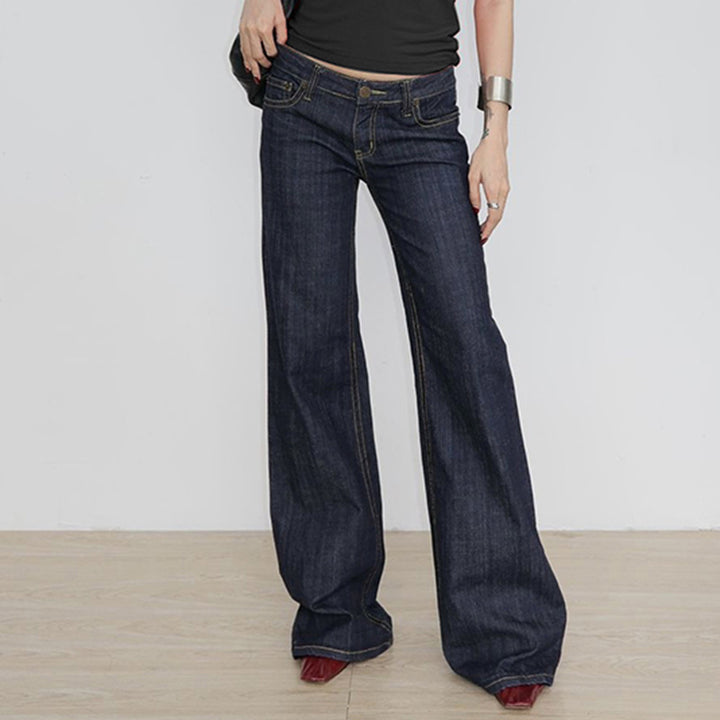 Damen Mid‑Rise Gerade-Jeans mit leicht ausgestelltem Bein und Kontrastnähten Echo Archiv