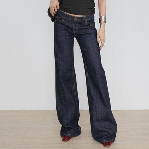 Damen Mid‑Rise Gerade-Jeans mit leicht ausgestelltem Bein und Kontrastnähten Echo Archiv