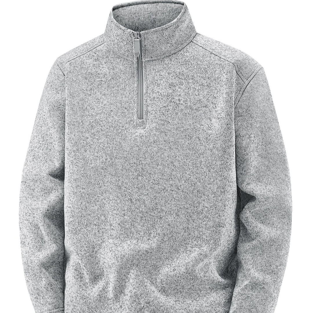 Herren Thermischer Strick-Fleecepullover mit halbem Reißverschluss und Stehkragen Echo Archiv