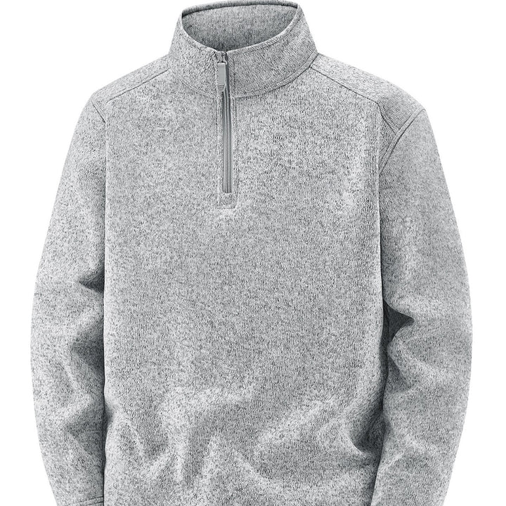 Herren Thermischer Strick-Fleecepullover mit halbem Reißverschluss und Stehkragen Echo Archiv